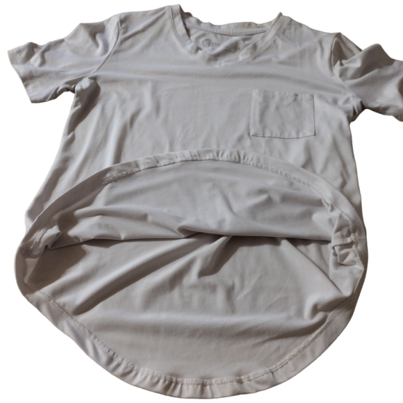 Zyia Active Go To Pocket V-Neck Women's Medium White/Gray Activewear T-Shirt! - Picture 10 of 15